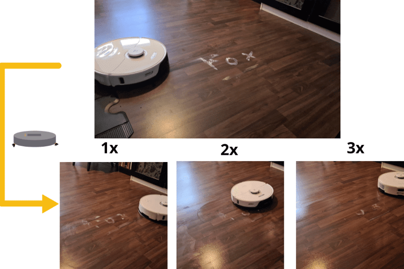 Testing the Roborock S8 Pro Ultra on laminate floor.